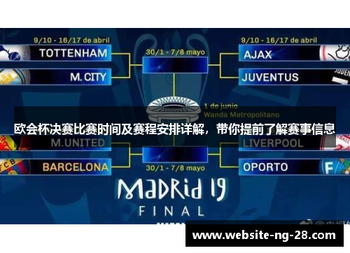 欧会杯决赛比赛时间及赛程安排详解，带你提前了解赛事信息